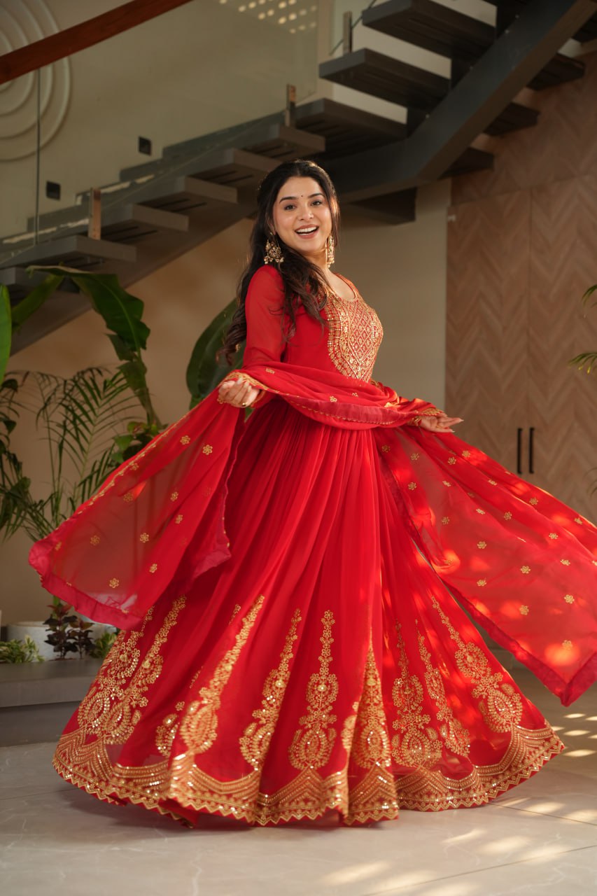 Amrah Wholesale Ka 1162 Faux Georgette Gown