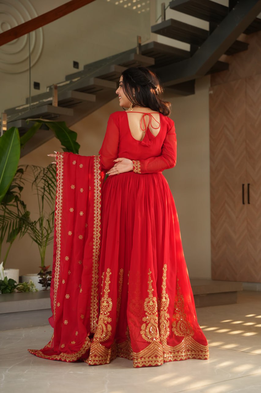 Amrah Wholesale Ka 1162 Faux Georgette Gown