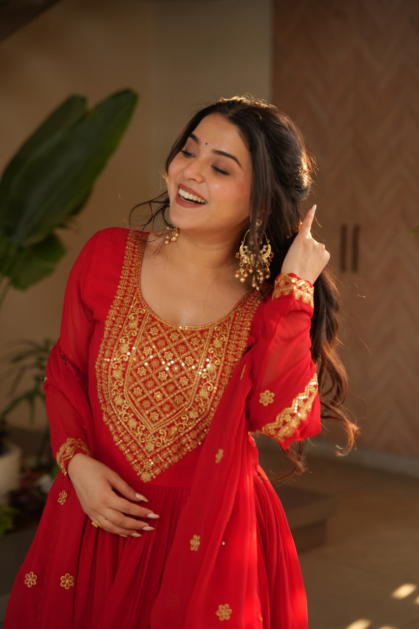 Amrah Wholesale Ka 1162 Faux Georgette Gown