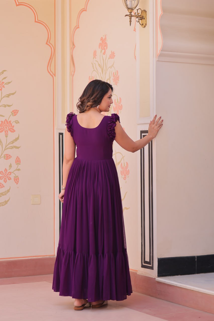 Amrah Wholesale Ka 1174 Faux Georgette Gown