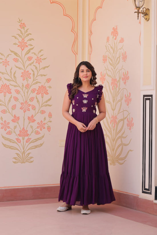 Amrah Wholesale Ka 1174 Faux Georgette Gown