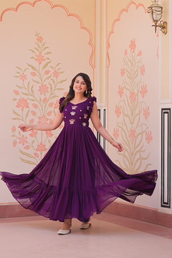 Amrah Wholesale Ka 1174 Faux Georgette Gown