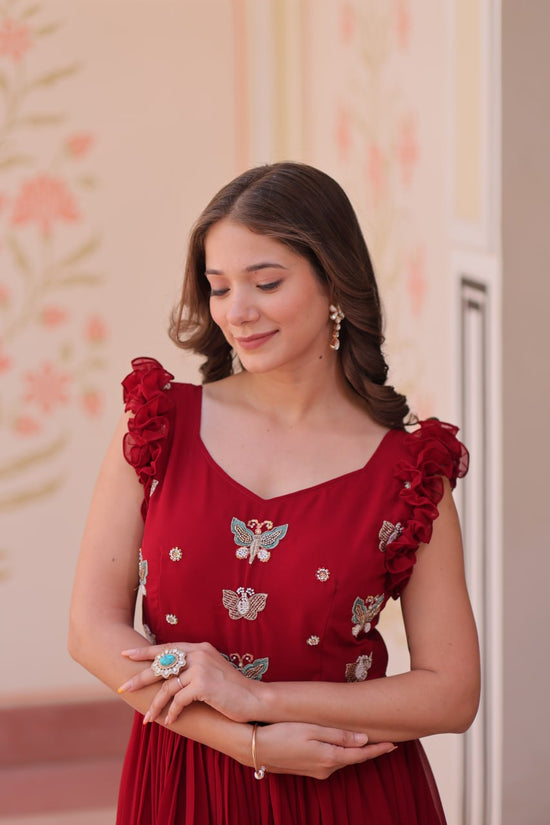 Amrah Wholesale Ka 1174 Faux Georgette Gown