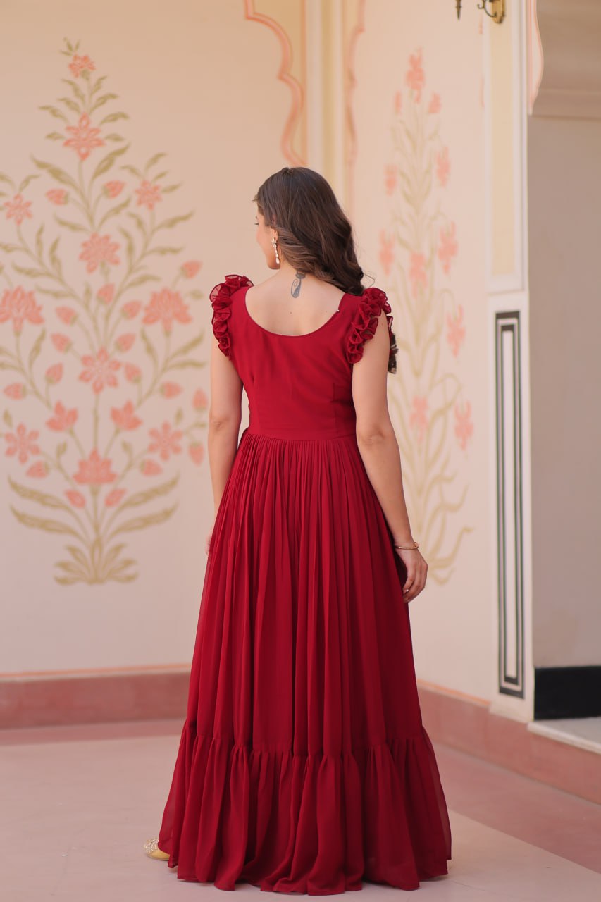 Amrah Wholesale Ka 1174 Faux Georgette Gown