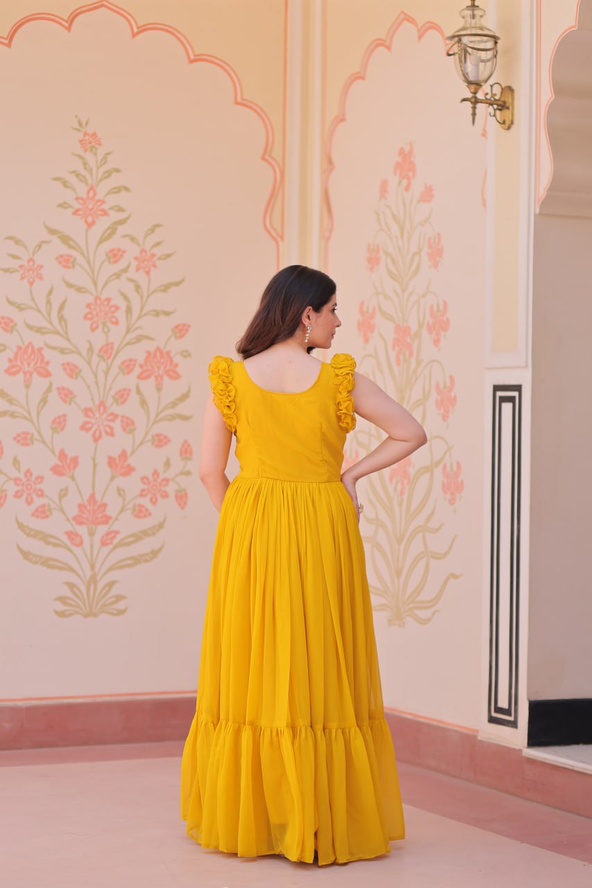 Amrah Wholesale Ka 1174 Faux Georgette Gown