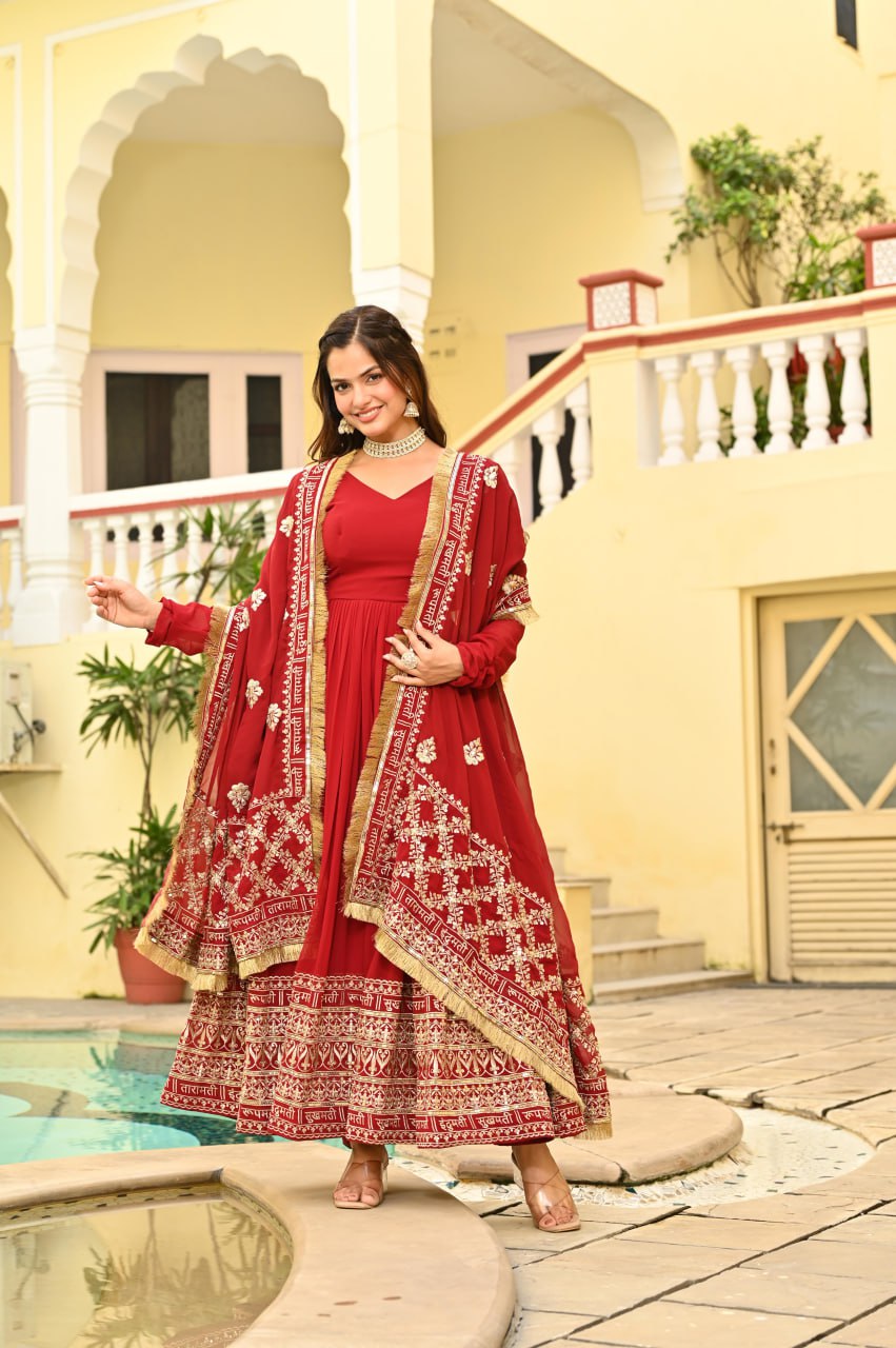 Amrah Wholesale Ka 1207 Faux Georgette Gown