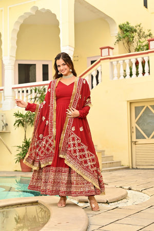 Amrah Wholesale Ka 1207 Faux Georgette Gown