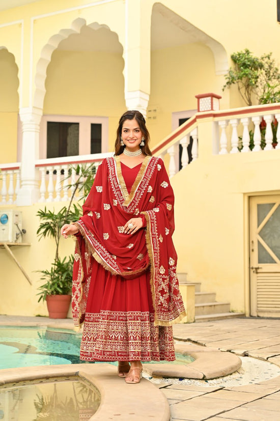 Amrah Wholesale Ka 1207 Faux Georgette Gown