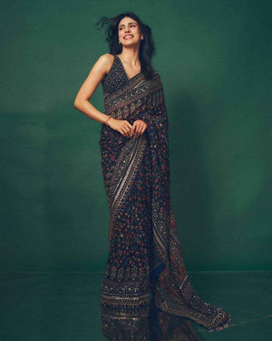 Amrah Wholesale Kc 2104 Pure Georgette Saree - Amrah Wholesale