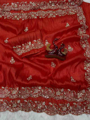 Kc 2121 Soft Tissue Embroidered Designer Saree Collection