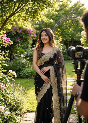 Kc 921 Fendy Chiffon Sequins Saree Collection