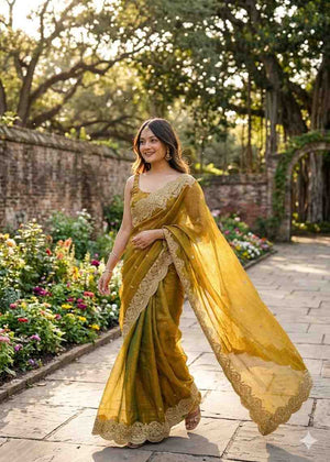 Kc 921 Fendy Chiffon Sequins Saree Collection