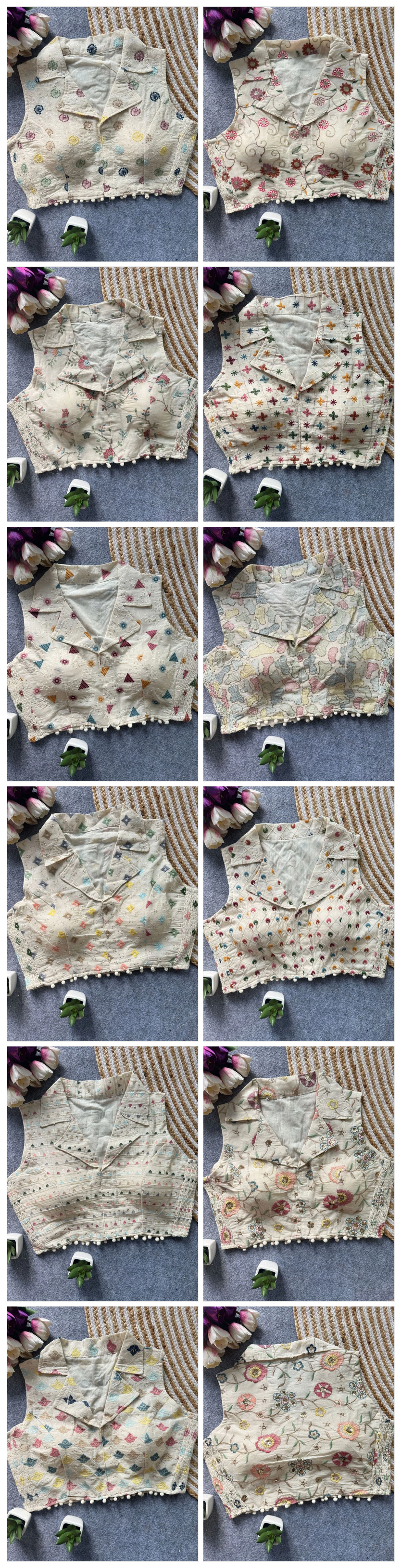 Amrah Wholesale Khadi Collar Khadi Embroidered Designer Blouse