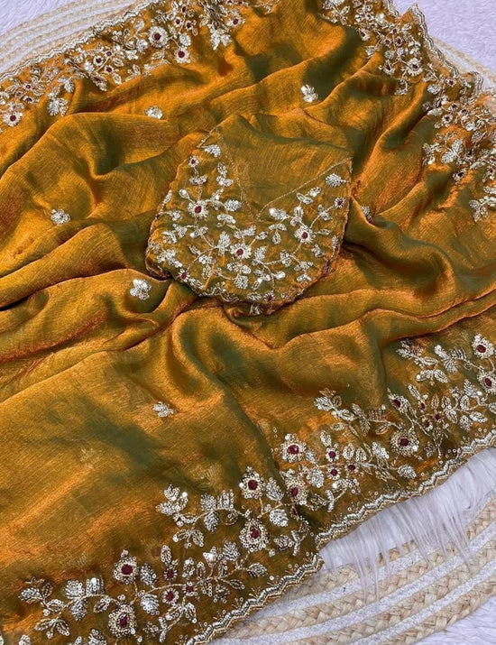 Amrah Wholesale Liza Saree Mg Chiffon Embroidered Saree Collection