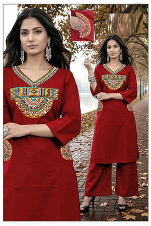 Amrah Wholesale Lrc 09 Dhabu Cotton Kurti Pant Set