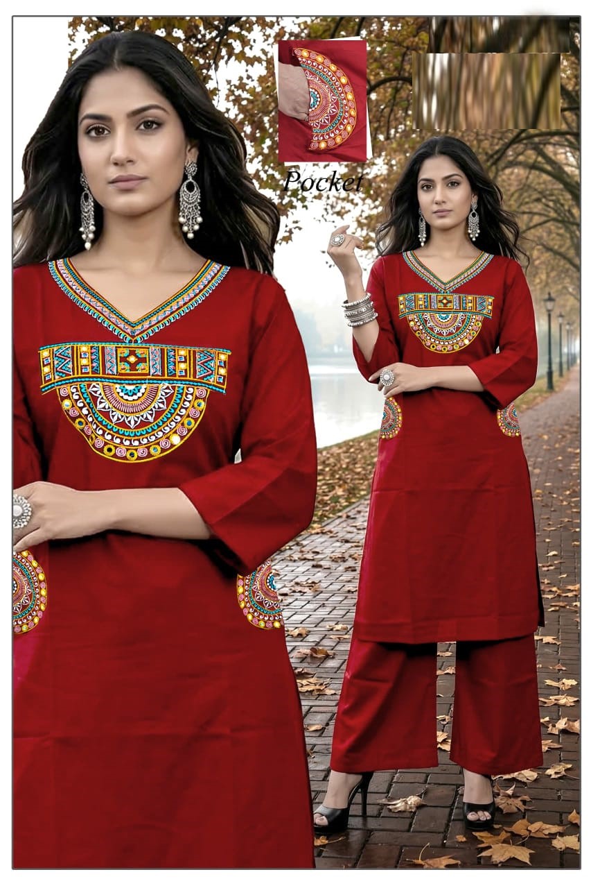 Amrah Wholesale Lrc 09 Dhabu Cotton Kurti Pant Set