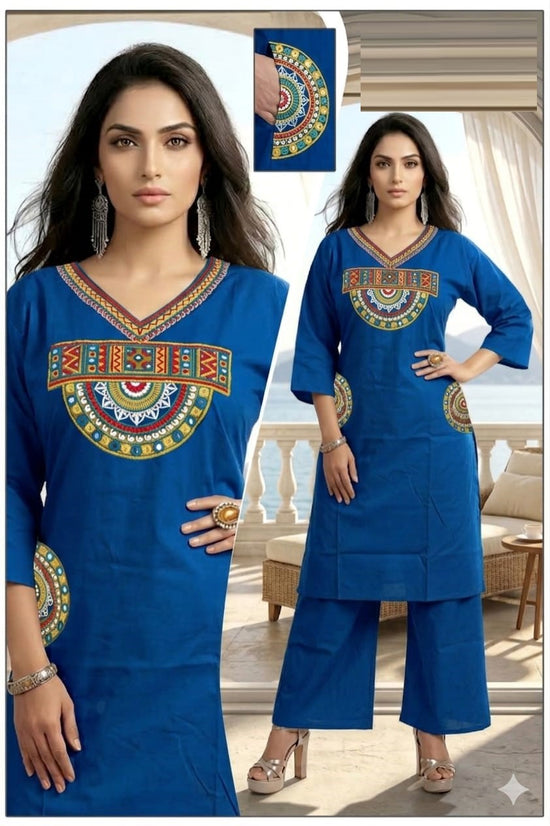 Amrah Wholesale Lrc 09 Dhabu Cotton Kurti Pant Set