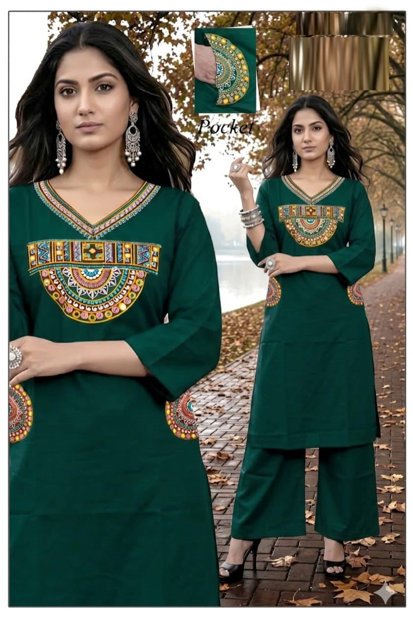 Amrah Wholesale Lrc 09 Dhabu Cotton Kurti Pant Set