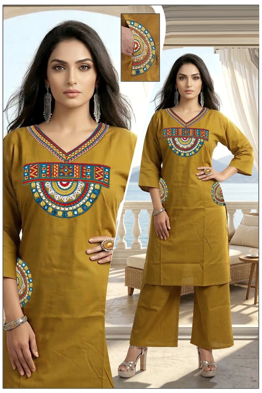 Amrah Wholesale Lrc 09 Dhabu Cotton Kurti Pant Set
