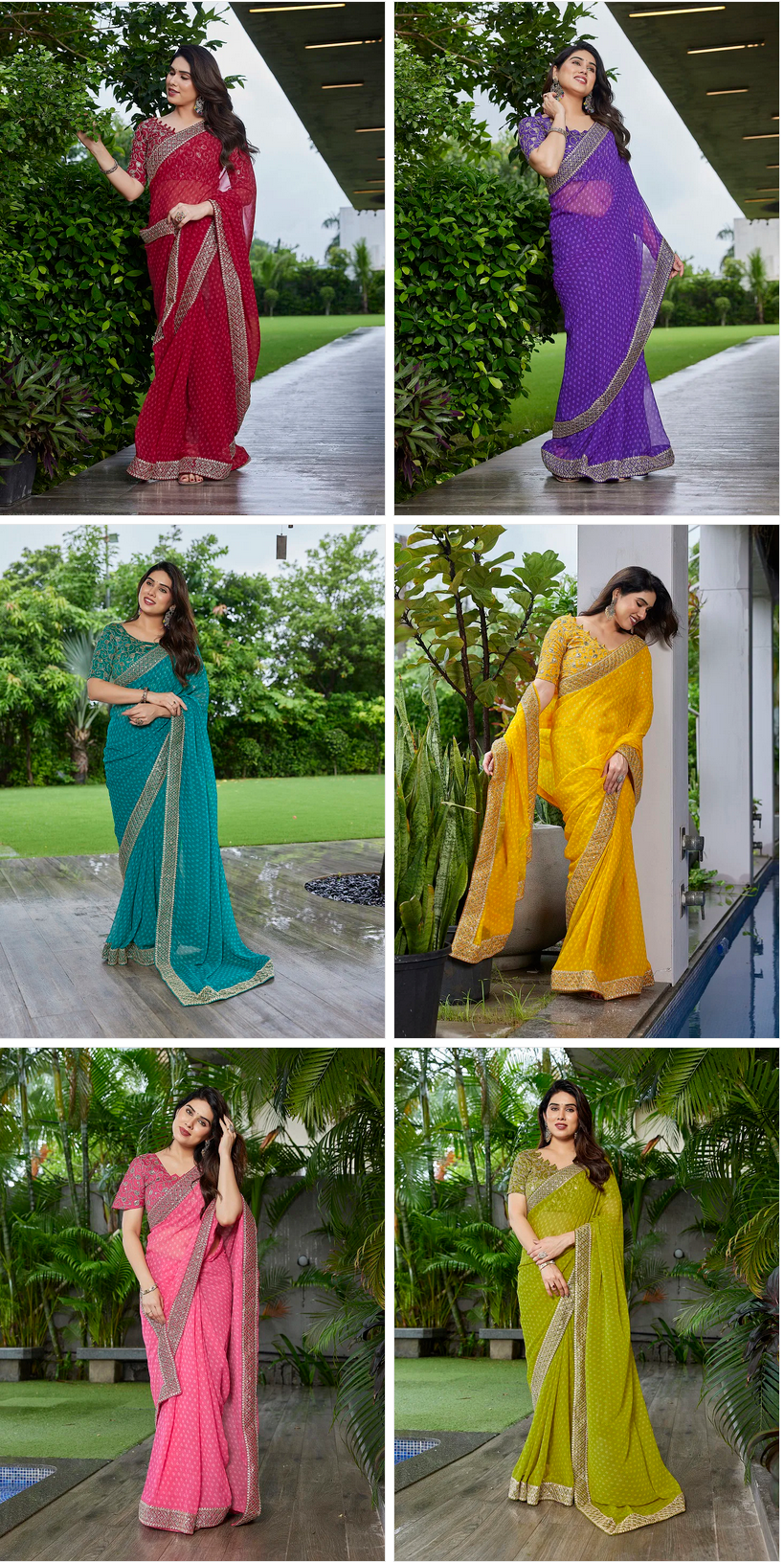Amrah Wholesale Mahek 224 Georgette Saree - Amrah Wholesale