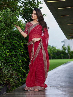 Amrah Wholesale Mahek 224 Georgette Saree - Amrah Wholesale
