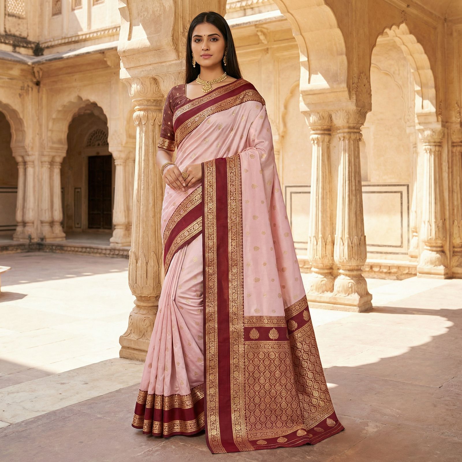 Amrah Mb 3324 Banarasi Silk Saree Collection