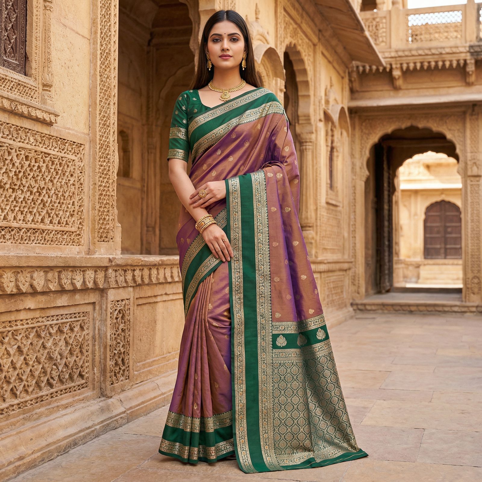 Amrah Mb 3324 Banarasi Silk Saree Collection