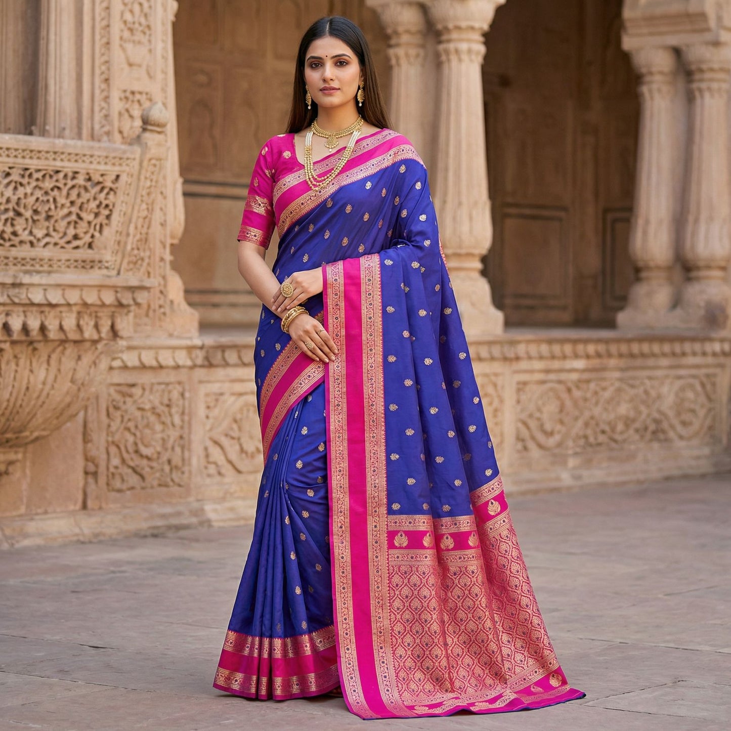 Amrah Mb 3324 Banarasi Silk Saree Collection