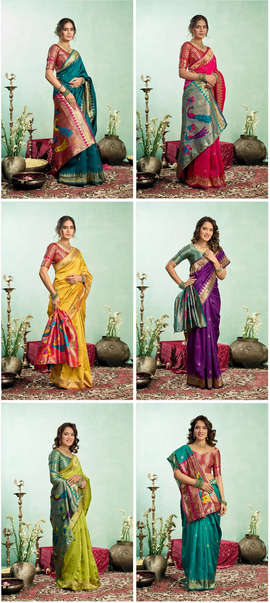 Meera 333 Paithani Silk Zari Weaving Saree Collection - Amrah Wholesale