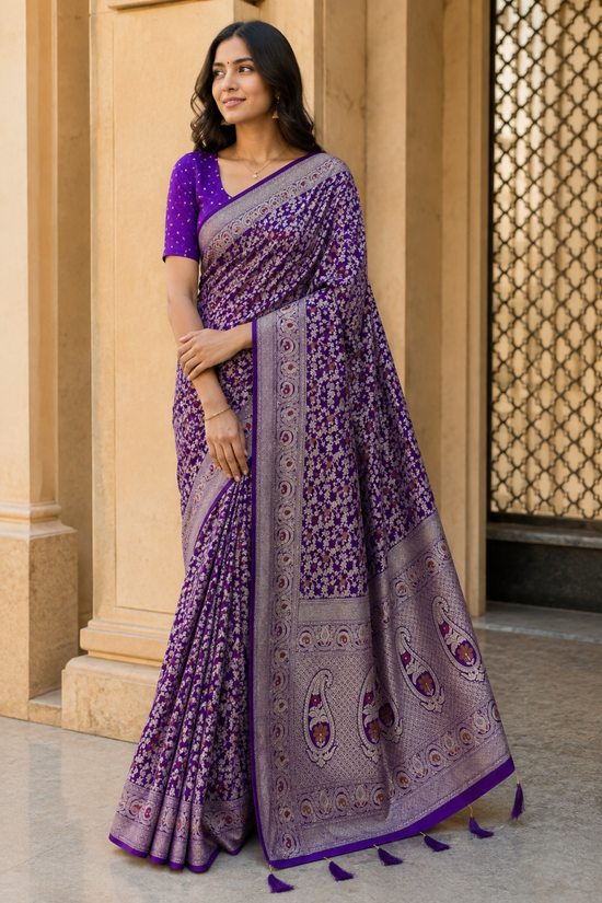 Amrah Mv Vis 53 Dola Silk Traditional Floral Printed Saree