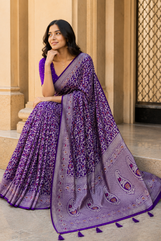 Amrah Mv Vis 53 Dola Silk Traditional Floral Printed Saree