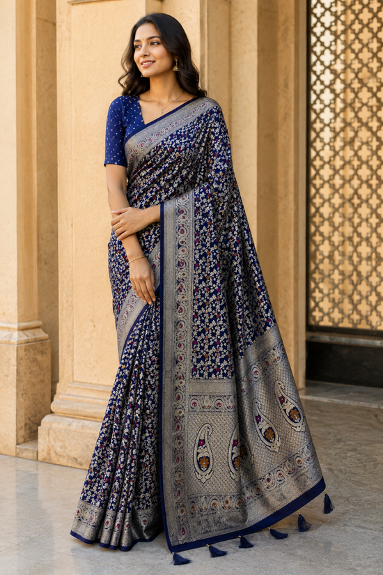 Amrah Mv Vis 53 Dola Silk Traditional Floral Printed Saree