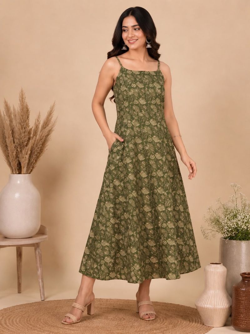 Amrah Naisha K 1072 Pure Cambric Cotton Printed One Piece Dress