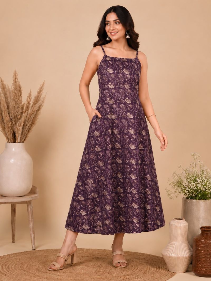 Amrah Naisha K 1072 Pure Cambric Cotton Printed One Piece Dress