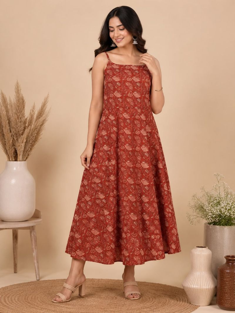 Amrah Naisha K 1072 Pure Cambric Cotton Printed One Piece Dress