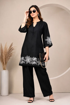 Amrah Naisha K 1085 Pure Cotton Embroidery Co Ord Set