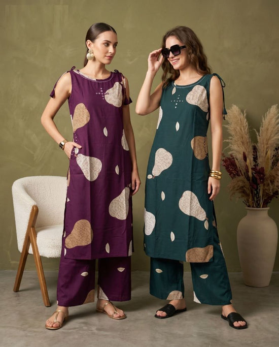 Amrah Naisha K 1086 Heavy Rayon Kurti Pant Set