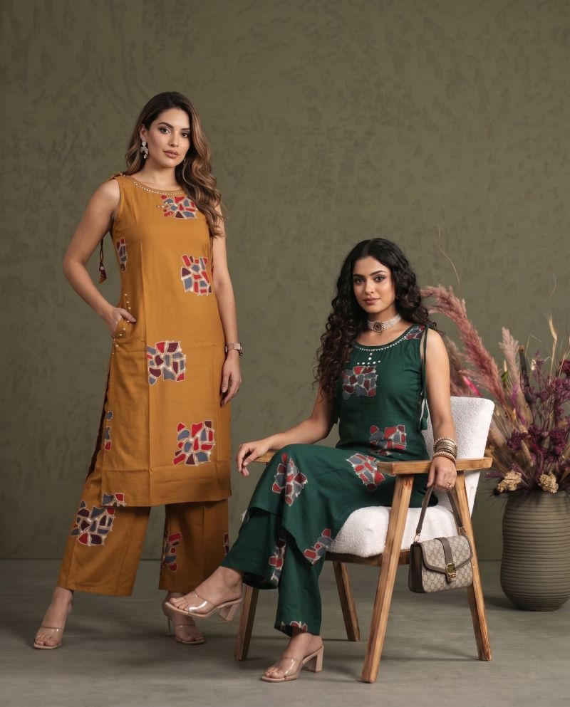 Amrah Naisha K 1086 Heavy Rayon Kurti Pant Set