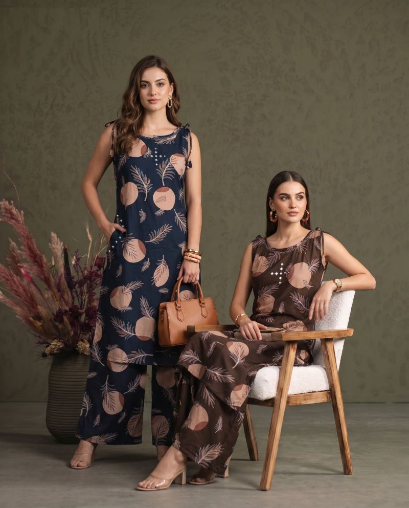 Amrah Naisha K 1086 Heavy Rayon Kurti Pant Set