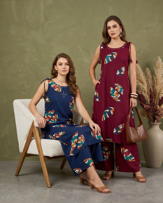 Amrah Naisha K 1086 Heavy Rayon Kurti Pant Set