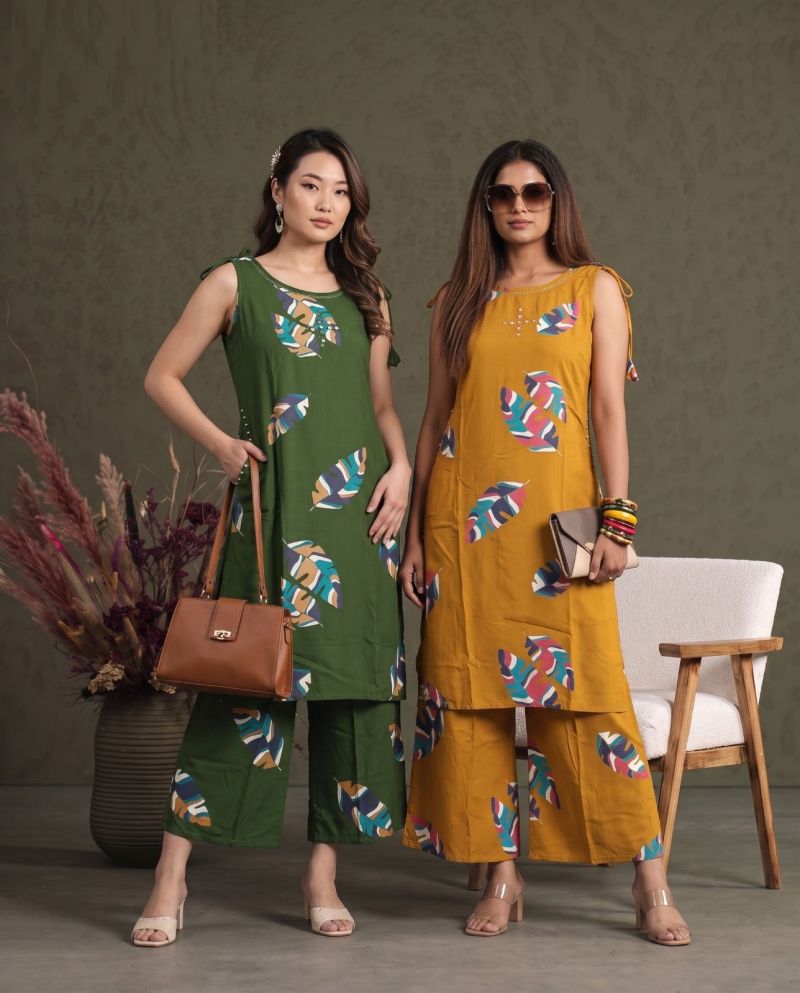 Amrah Naisha K 1086 Heavy Rayon Kurti Pant Set