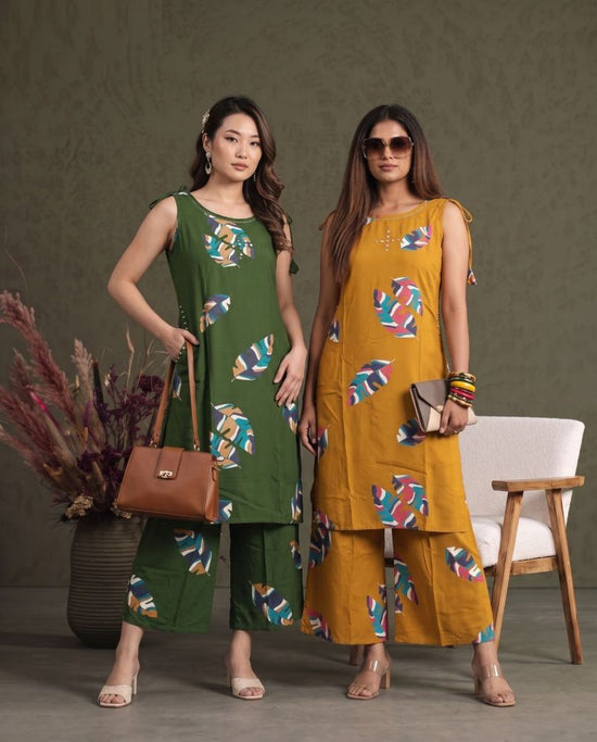 Amrah Naisha K 1086 Heavy Rayon Kurti Pant Set
