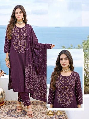 Amrah Naisha K 1088 Cotton Kurti Pant Dupatta Set - Amrah Wholesale