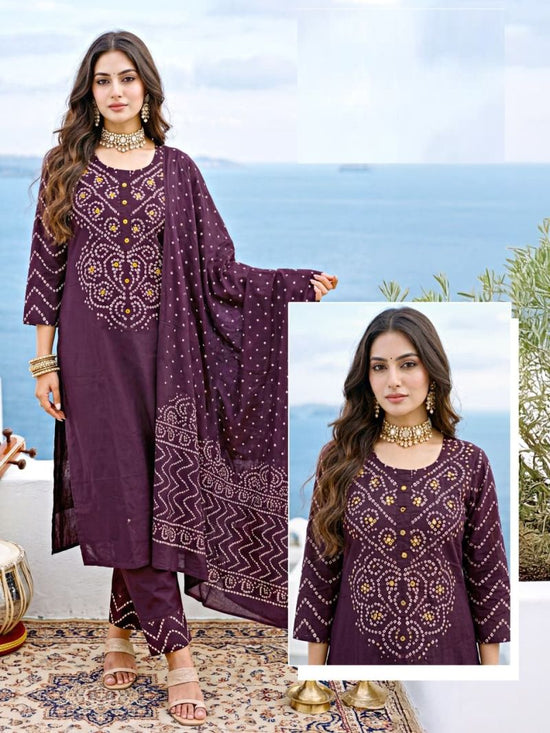 Amrah Naisha K 1088 Cotton Kurti Pant Dupatta Set - Amrah Wholesale