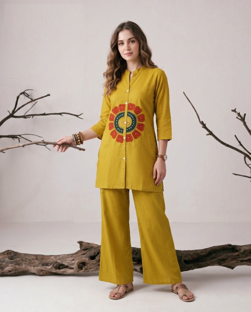 Amrah Wholesale Naisha K 1252 Mul Chanderi Co Ord Set