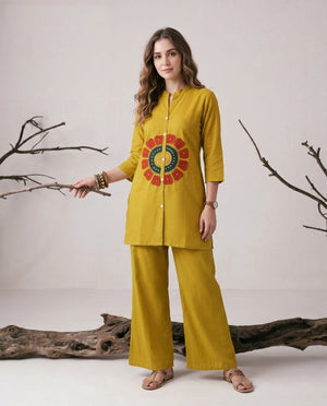 Amrah Wholesale Naisha K 1252 Mul Chanderi Co Ord Set