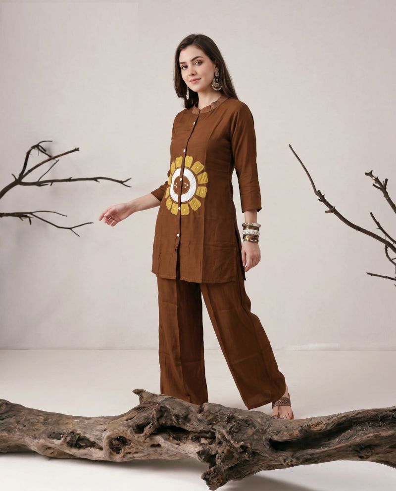 Amrah Wholesale Naisha K 1252 Mul Chanderi Co Ord Set