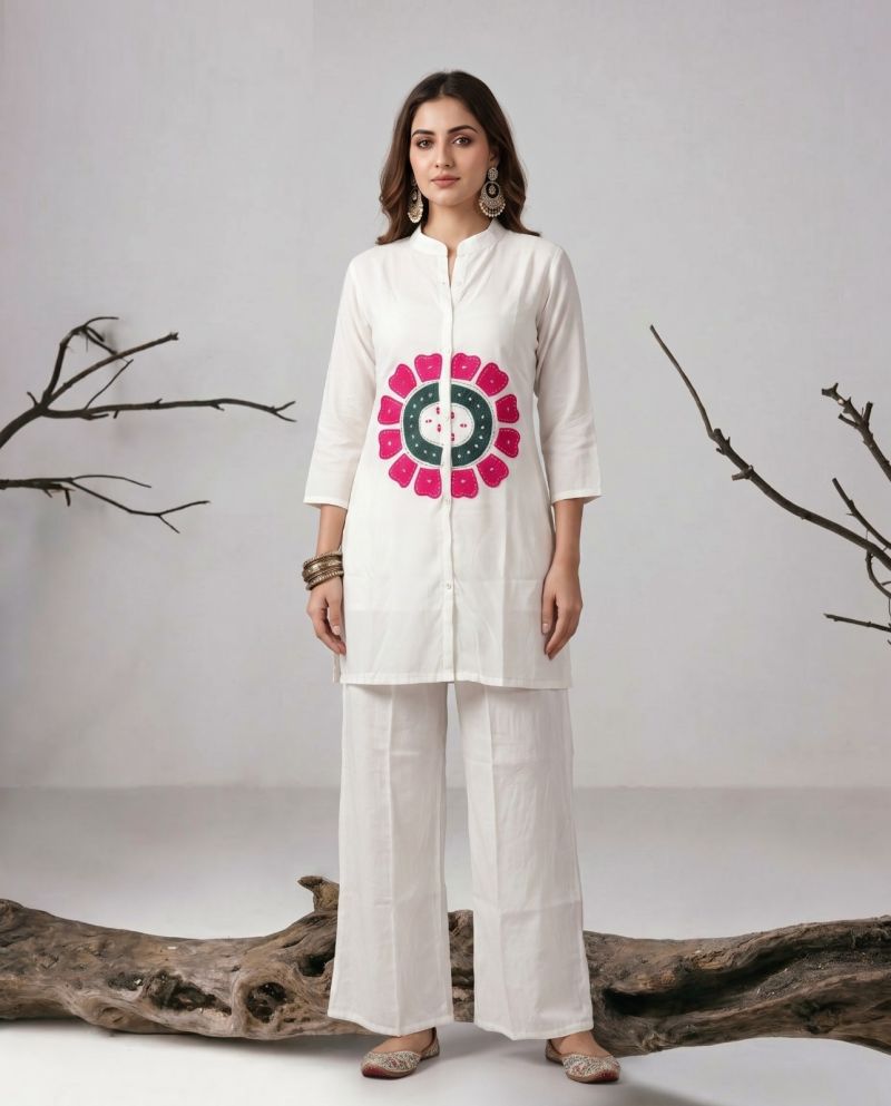 Amrah Wholesale Naisha K 1252 Mul Chanderi Co Ord Set