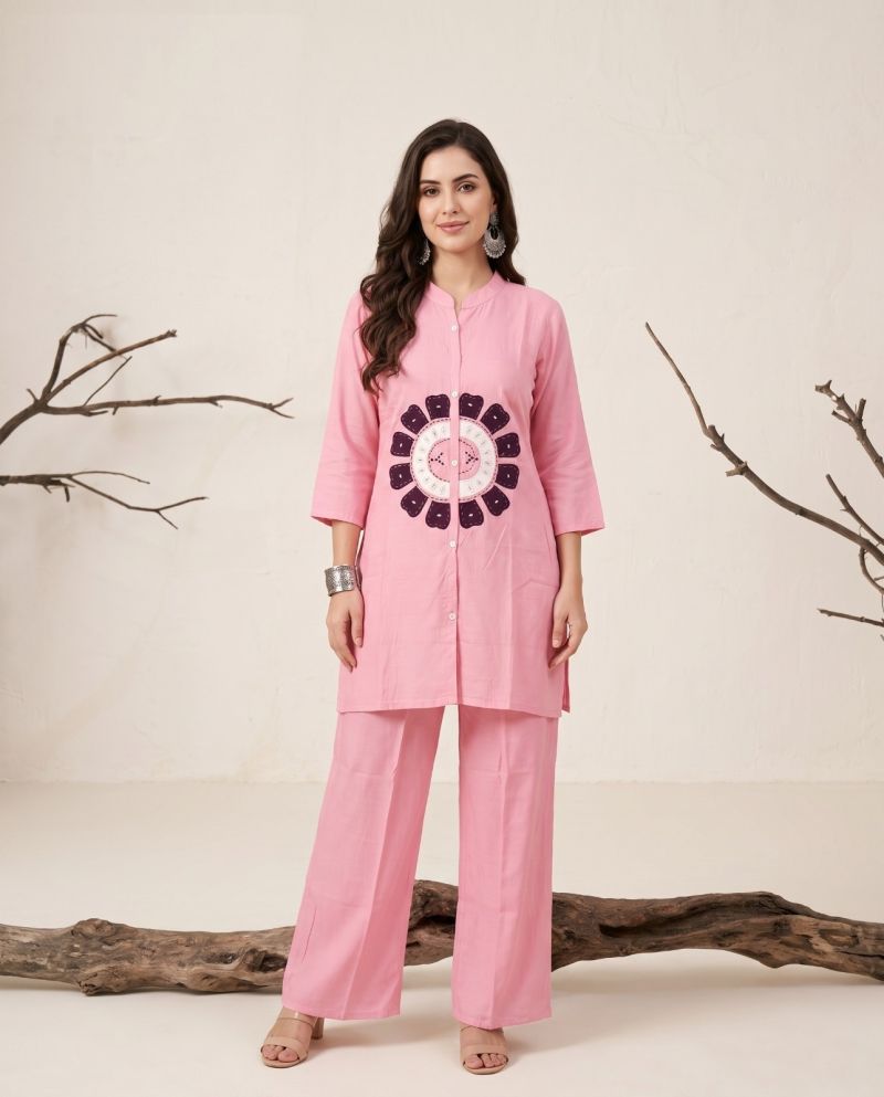 Amrah Wholesale Naisha K 1252 Mul Chanderi Co Ord Set