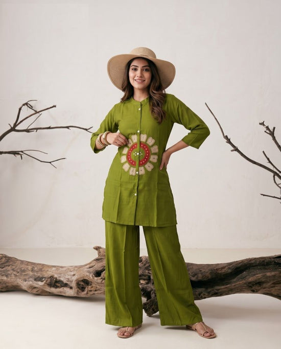 Amrah Wholesale Naisha K 1252 Mul Chanderi Co Ord Set